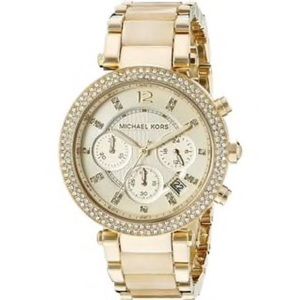 Michael Kors Womens Parker Chronograph Watch Gold